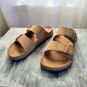 EUC George mens size 8 tan velcro sandal